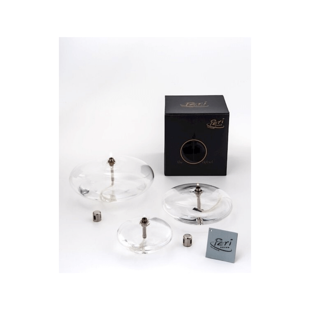 Lampe à huile "Galet" - Chromé