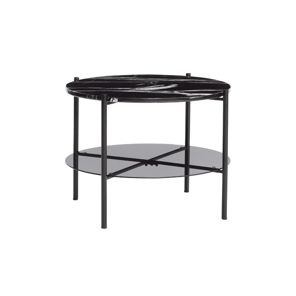 Table basse en marbre & verre