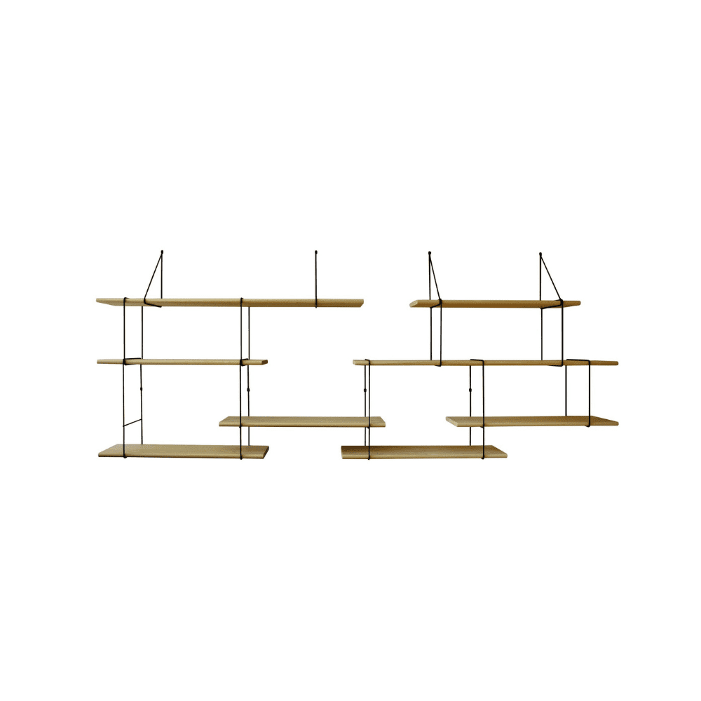 Etagère Link - Double - Chêne massif & métal noir