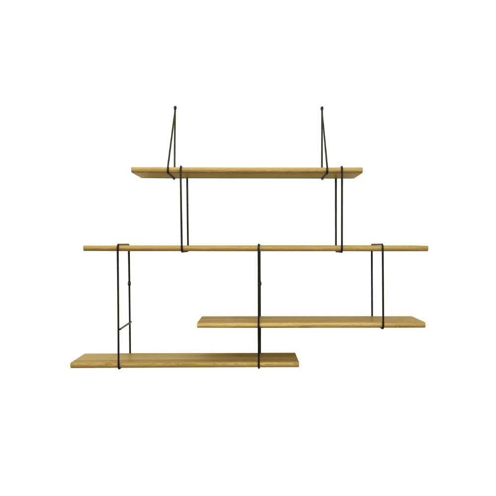 Etagère Link - Simple - Chêne massif & métal noir
