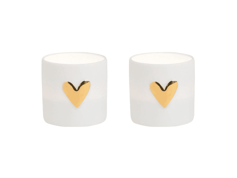 Set de 2 Petits cache-pot "Heart" - Doré