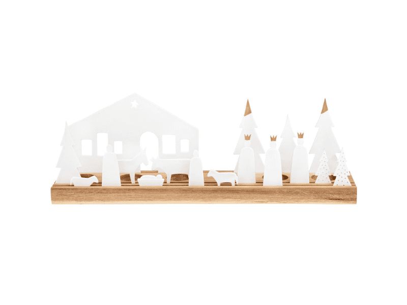 Crèche sur socle en bois - Large