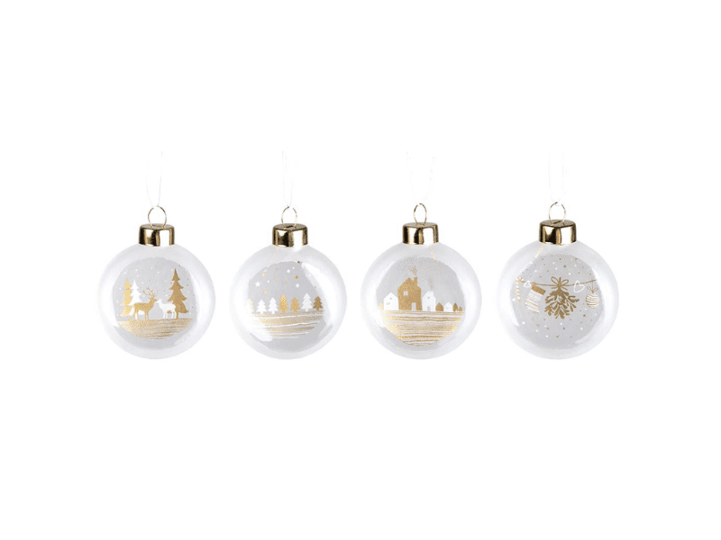 Set de 4 petites Boules de Noël