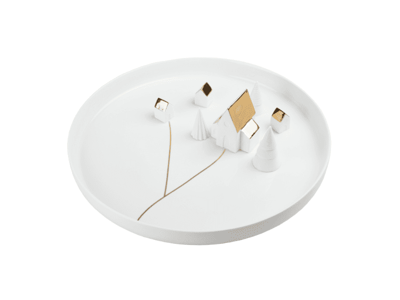 Assiette de présentation "Village de Noël"