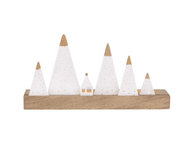 Bougeoir "Chalet dans les montagnes " sur socle en bois