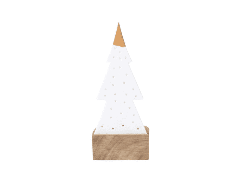 Bougeoir "Sapin" sur socle en bois
