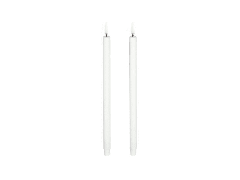 Set de 2 chandelles "Pillar" LED - Blanches - Fines