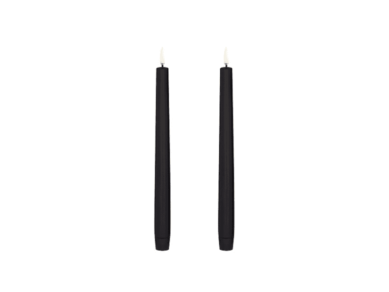 Set de 2 chandelles "Pillar" LED - Noires - Large