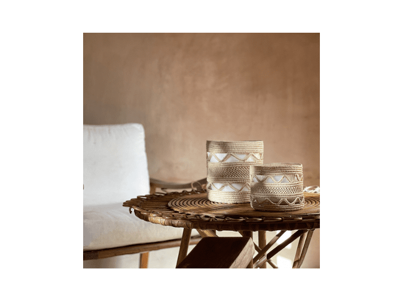 Bougies Raphia "Dina" - Mandarine