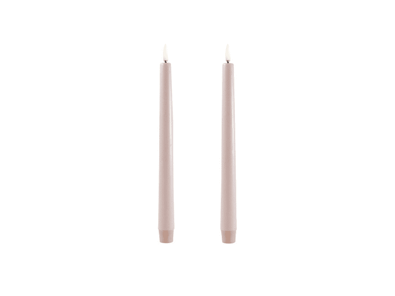 Set de 2 chandelles "Pillar" LED - Beige sable - Large