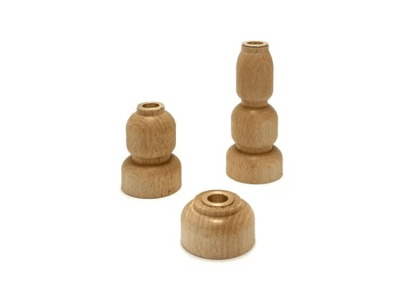 Set de 3 bougeoirs bois "Naturel"