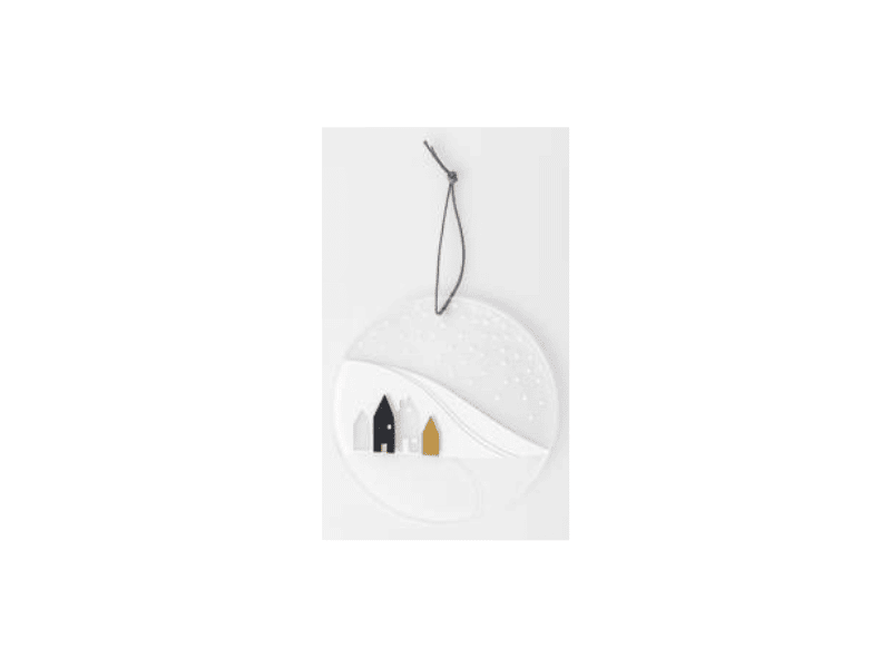 Suspension en verre "Paysage de neige"