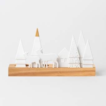 Bougeoir socle en bois "La Forêt"