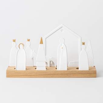 Crèche sur socle en bois - Small