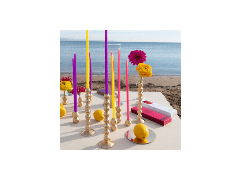 Bougeoir en laiton massif "Perles" – Image 2