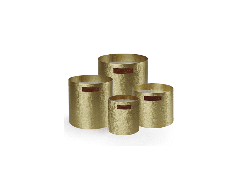 Bougies "Dinanderie" Martelé Doré - Forêt de Sapin