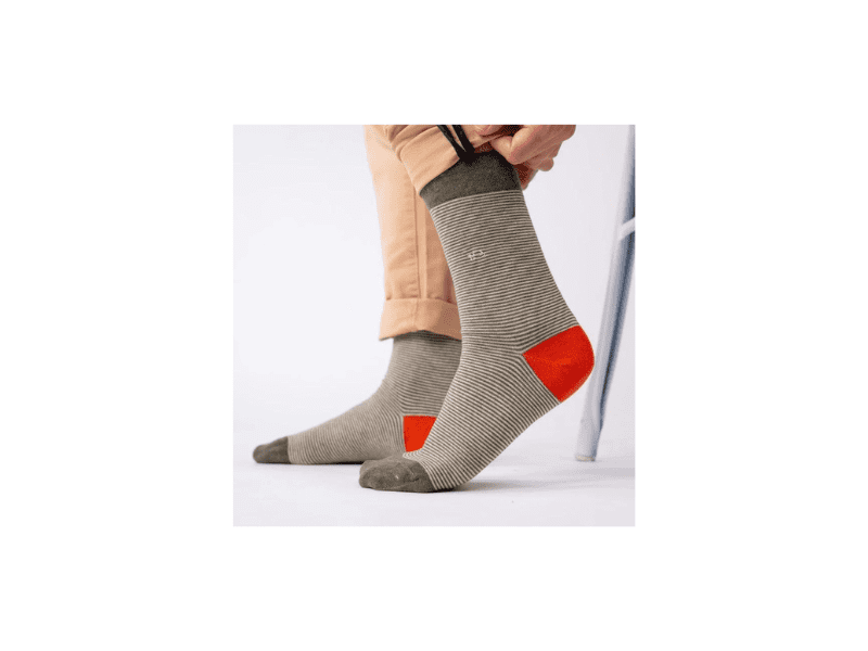 Chaussettes en coton peigné - Rayées