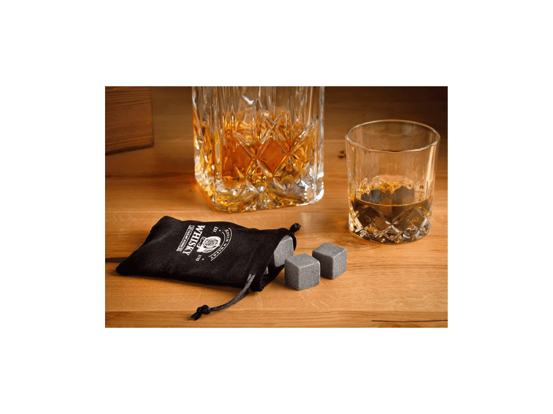 Coffret de 6 glaçons en pierre de basalte