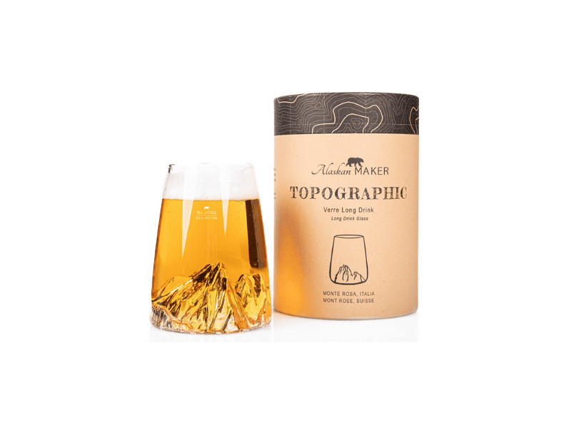 Verre design topographique "Mont Rose"