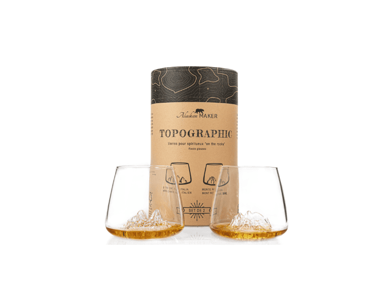 Set de 2 verres à whisky "Tre Cime di Lavaredo & Mont Rosa"