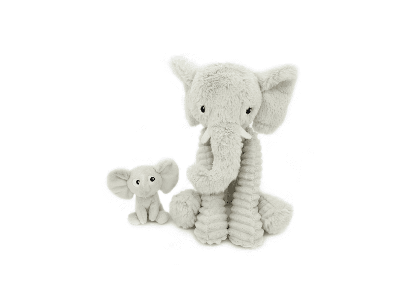 Peluche Eléphant "Dimoitou" maman et son bébé - Gris clair