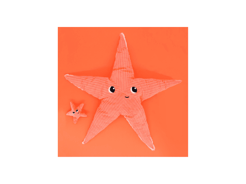 Peluche Etoile de Mer "Wahou" maman et son bébé - Corail