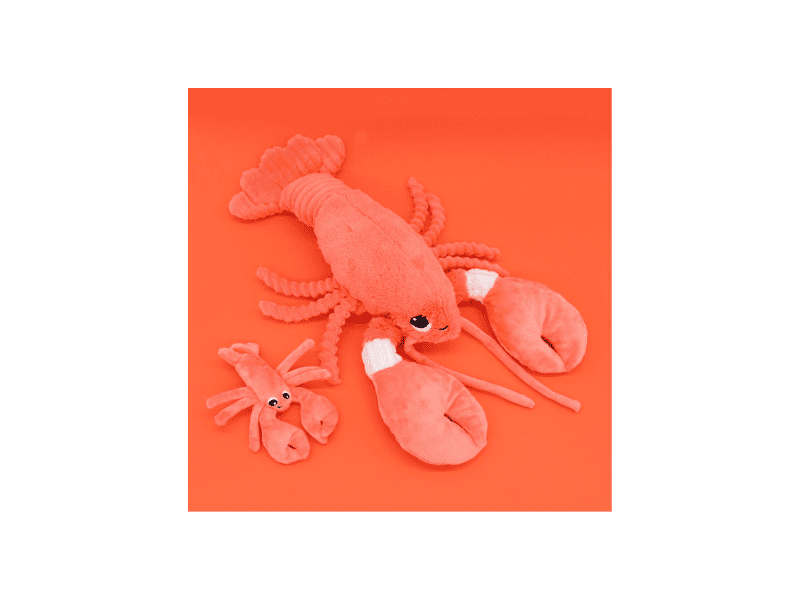 Peluche Homard "I Love You" maman et son bébé - Corail