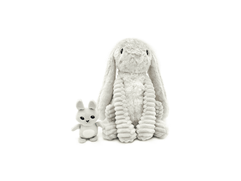 Peluche Lapin "Toudou" maman et son bébé - Gris clair