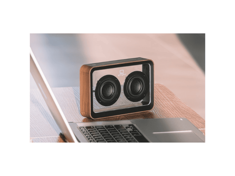 Enceinte Bluetooth transparente "Mage" - Noyer